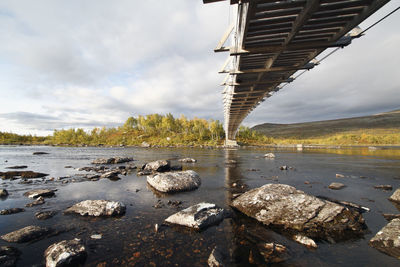 Footbridge above river