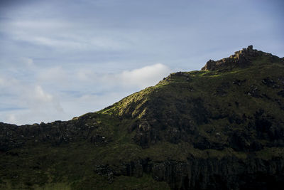 Low angle view of mountain against sky