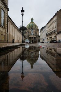 Reflection of buildings in river