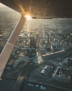 Aerial view of city from airplane