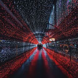 Illuminated street light at night