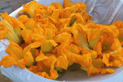 Close-up of orange marigold flowers