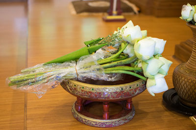 Close-up of food in bowl on table