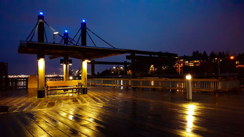 Illuminated street light at night
