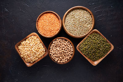 High angle view of food on table