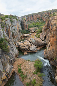 Scenic view of rocky mountains
