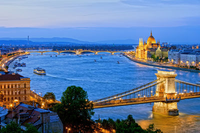 High angle view of bridge over river