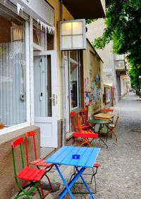 Empty chairs and tables