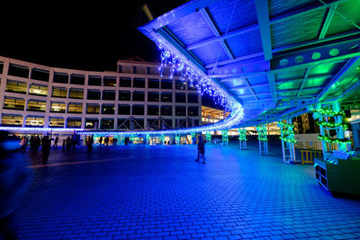 View of illuminated city