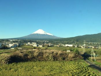 Scenic view of landscape against clear sky