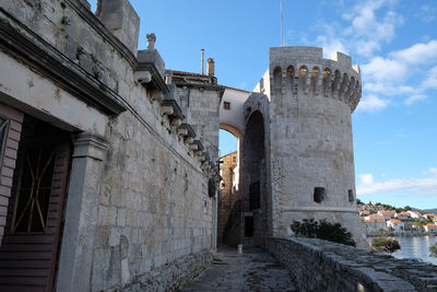 Low angle view of historical building against sky