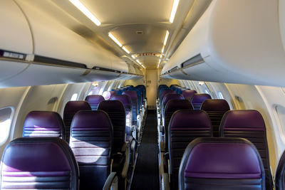 Empty seats in airplane