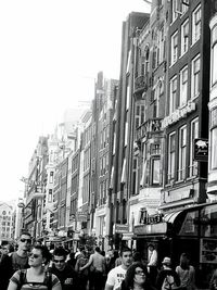 People walking on city street