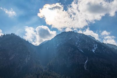 Low angle view of mountains against sky