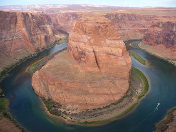 High angle view of river