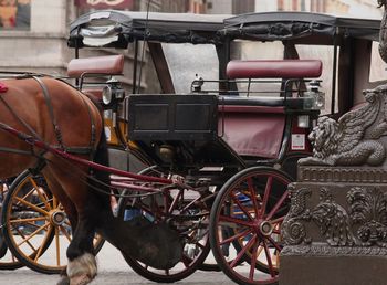 Horse cart of footpath