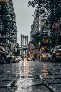 View of city street during rainy season