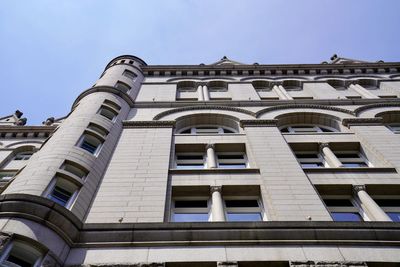 Low angle view of building against clear sky