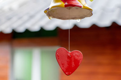 Close-up of heart shape cake