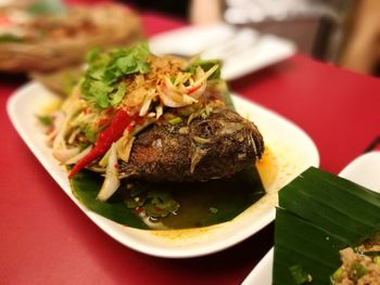 Close-up of food on plate