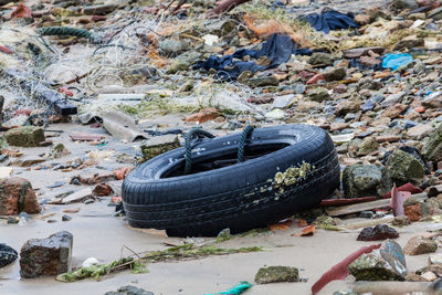 Abandoned garbage at beach