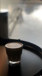 High angle view of coffee on table