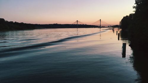 Scenic view of river against clear sky