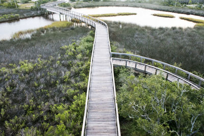 High angle view of bridge over river