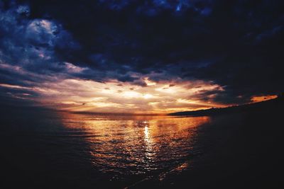 Scenic view of sea during sunset