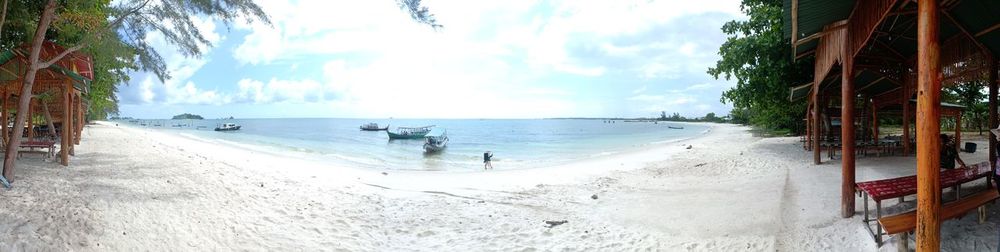 Panoramic view of beach against sky