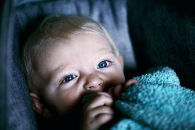 Close-up portrait of cute baby girl