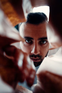 Close-up portrait of young man