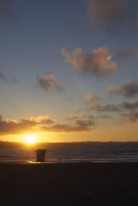 Scenic view of sea at sunset