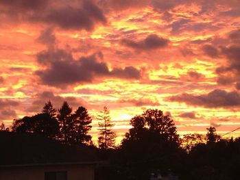 Scenic view of cloudy sky at sunset