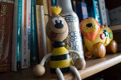 Close-up of painting on table