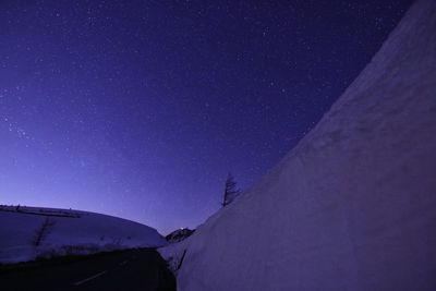 Low angle view of clear sky at night