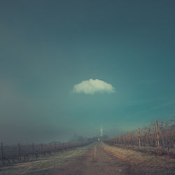 Road amidst field against sky