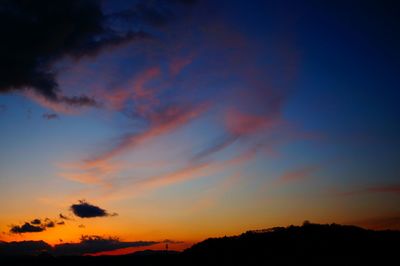 Silhouette of landscape against dramatic sky