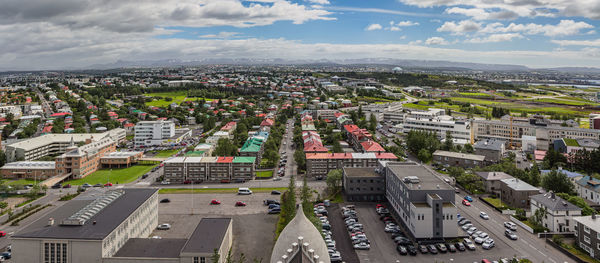 View looking south-east direction from the steeple of the hallgrimskirkja