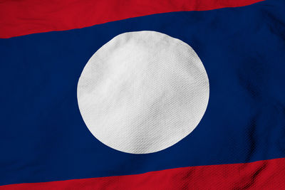 Full frame close-up on a waving flag of laos in 3d rendering.