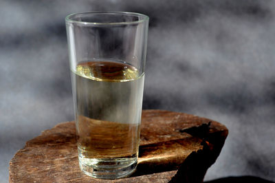 Close-up of water in glass on table