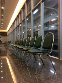 Empty chairs in airport