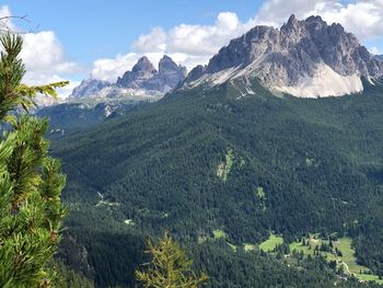 Scenic view of landscape and mountains against sky