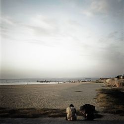 People sitting on beach