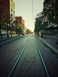 View of city street and buildings