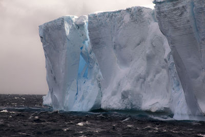 Scenic view of sea against sky during winter