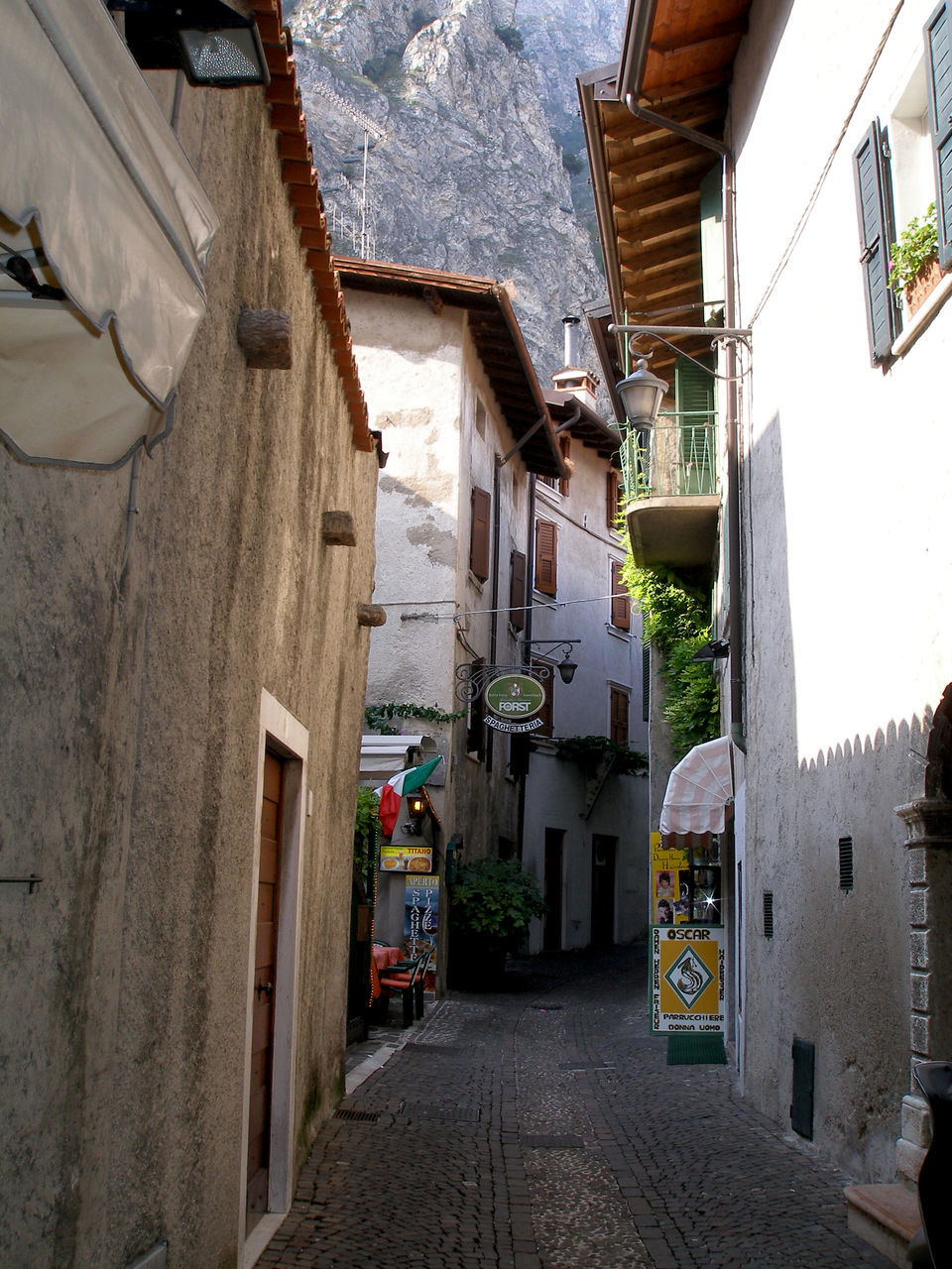 ALLEY AMIDST HOUSES IN CITY