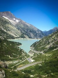 Scenic view of mountain and river 