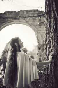 Woman looking at camera