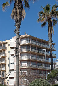 Low angle view of building against clear sky